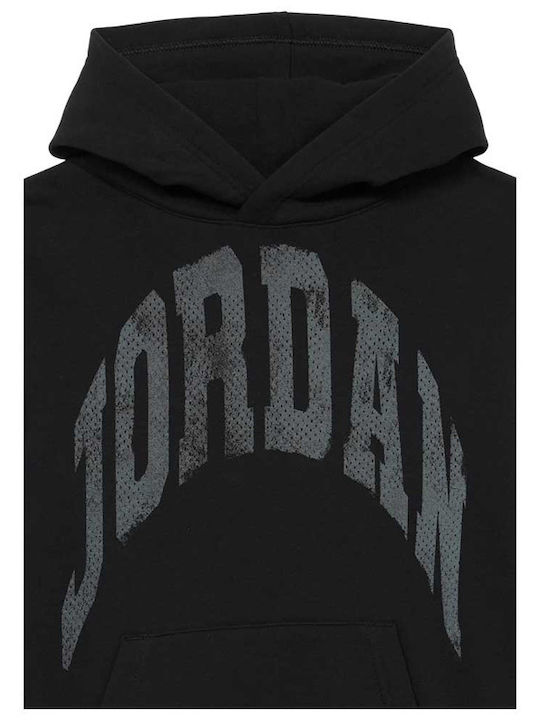 Fleece Kids Sweatshirt with Hood and Pockets Black
