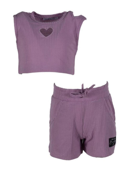 Kinder-Set mit Shorts Sommer 2Stück Purple