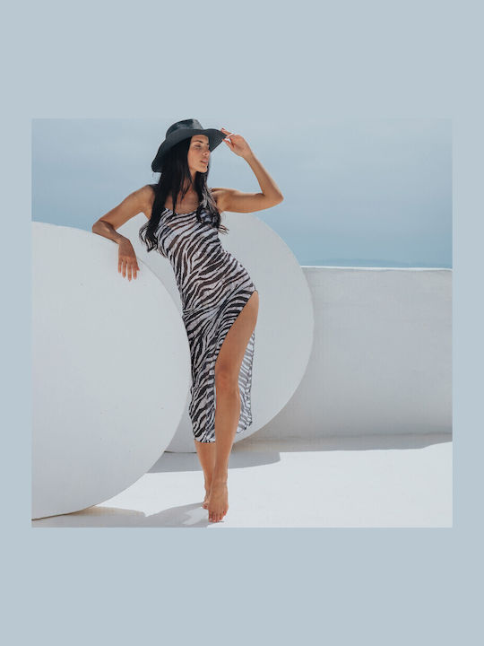 Bikini-Set Tierdruck Mit Kaftan