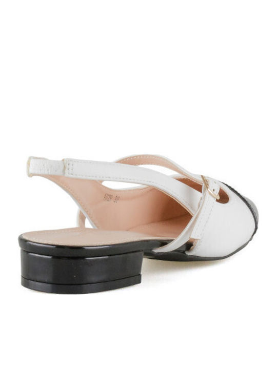 Slingback Ballerinas With strap White