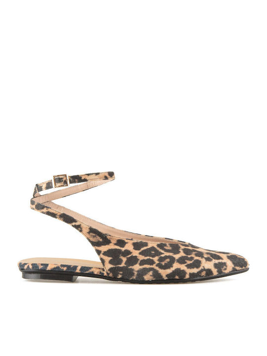 Suede Γυναικείες Μπαλαρίνες Slingback με Λουράκι