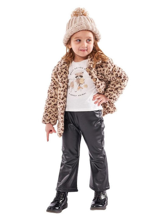 Set pentru copii cu pantaloni & haină Iarnă 3buc White
