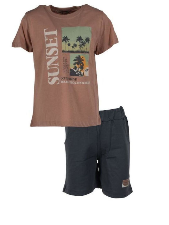 Kids' Set with Shorts Summer 2pcs Salmon