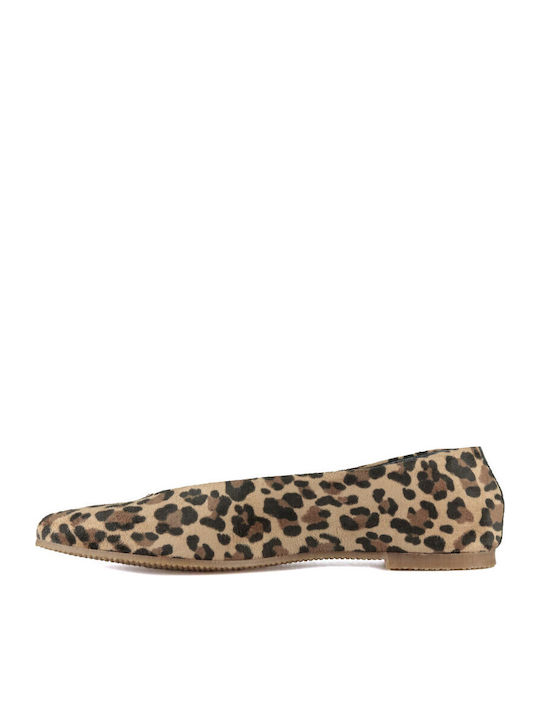 Suede Leopard Ballerinas Multicolour