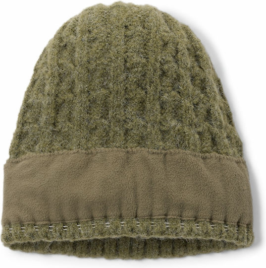 Winter Blur Ii Pom Pom Beanie Unisex Fleece Beanie Knitted in Khaki color