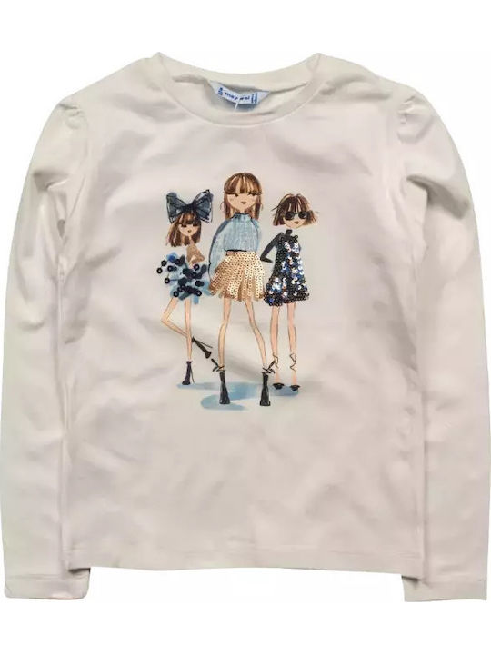 Kids' Shirt Long Sleeve Cream-light blue