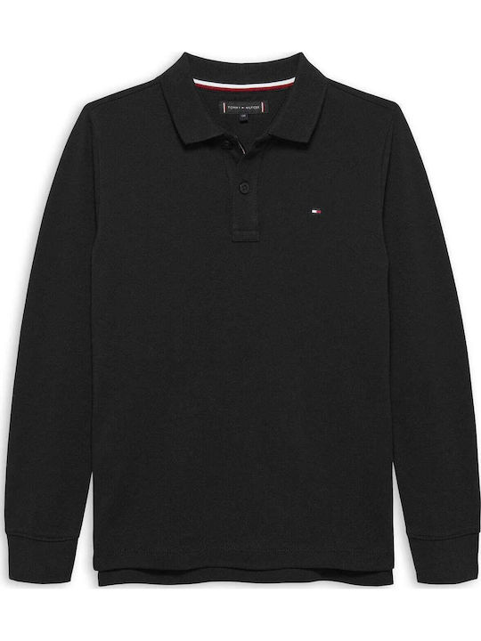 Kids' Polo Long Sleeve Black Tommy
