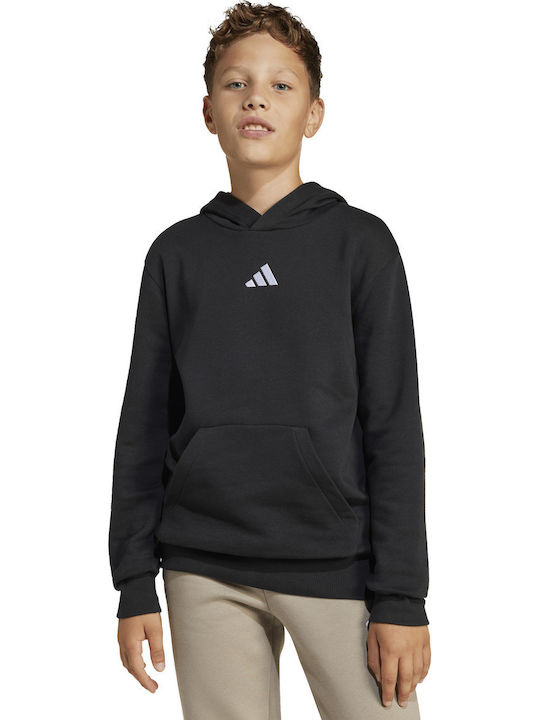 Kids Sweatshirt with Hood and Pockets Black Essentials