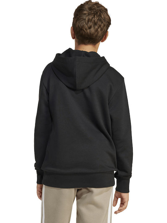 Kids Sweatshirt with Hood and Pockets Black Essentials