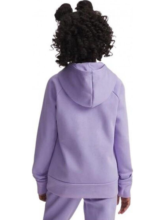 Fleece Lined Kids Sweatshirt With Hood And Pockets Purple Rival