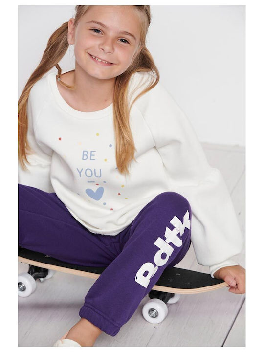 Kids Sweatshirt with Hood and Pockets White