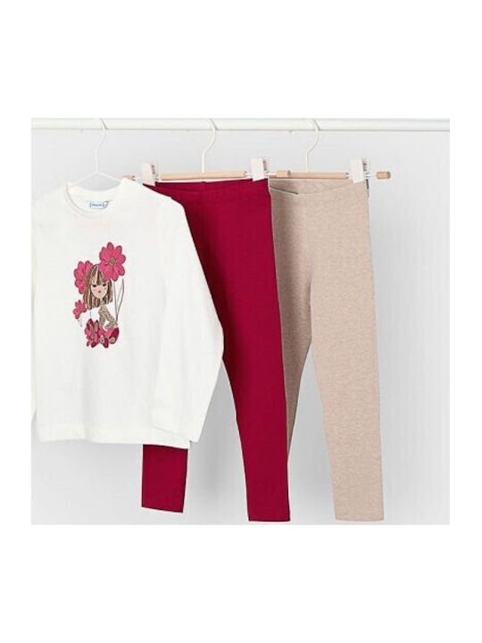 Kinder-Set mit Leggings Winter 3Stück Ecru