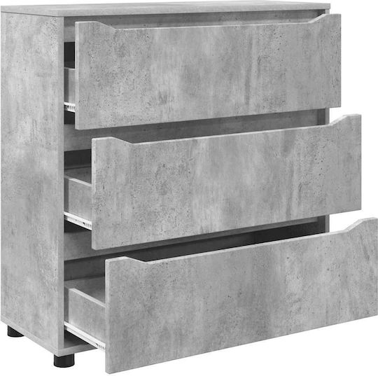 Comoda pentru Dormitor cu 3 sertare Gri 80x31x81buc