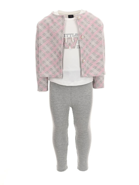 Kids' Set with Leggings Winter 3pcs Gray