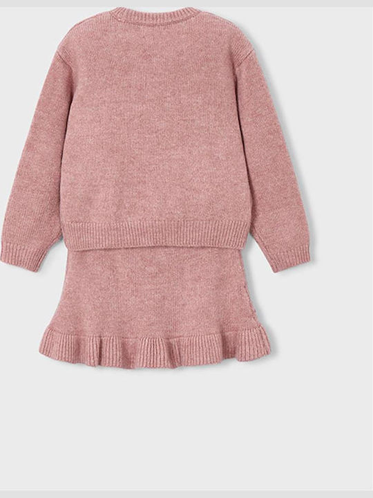 Kids' Set with Skirt Winter 2pcs Pink
