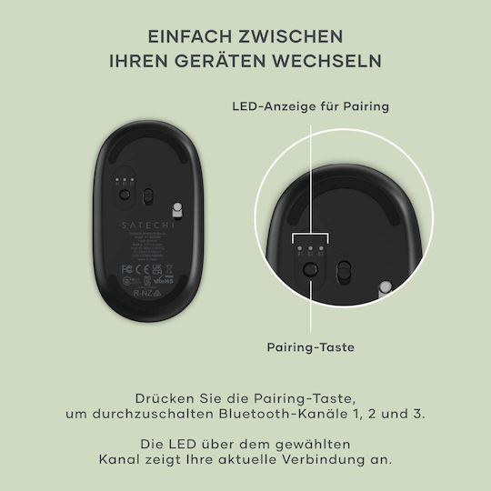Satechi Onthego Ασύρματο Bluetooth Ποντίκι Μπεζ
