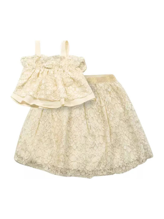 Kids' Set with Skirt Summer 2pcs Ecru