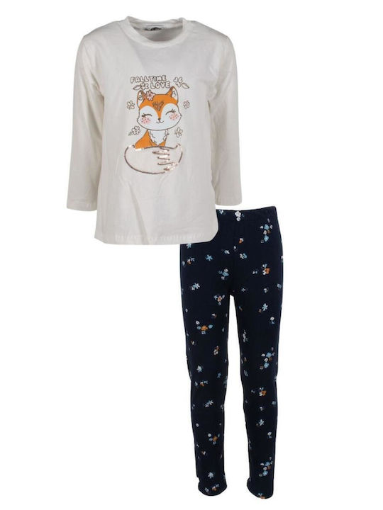 Kids' Set with Leggings Winter 2pcs White-maroon