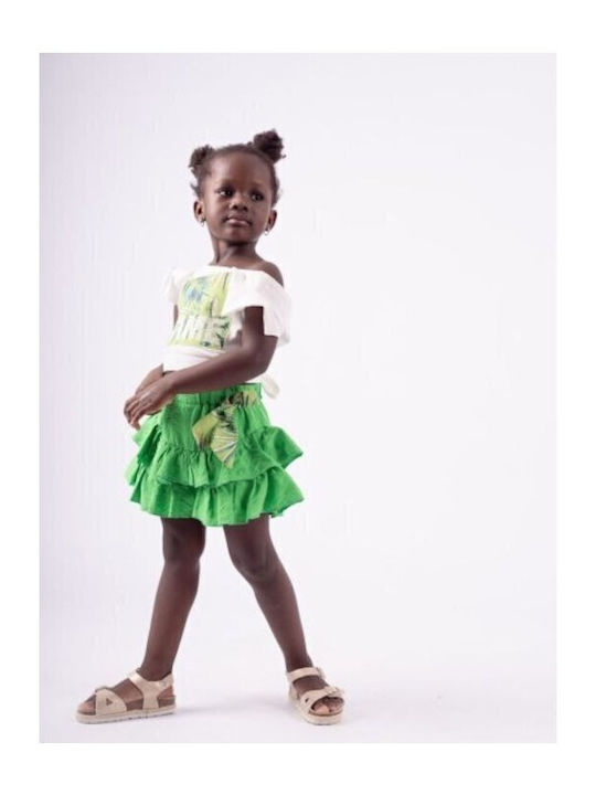 Kids' Set with Skirt Summer 2pcs Green