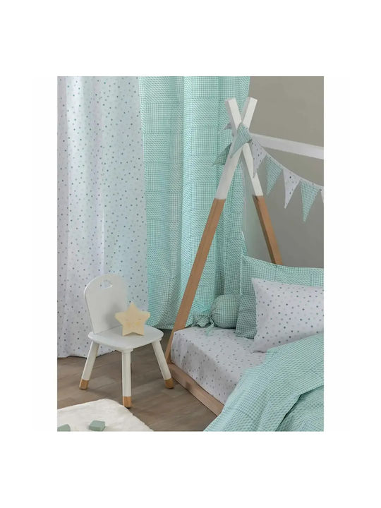 Palamaiki Curtain with Tab Top Bon Bon Turquoise 170x270cm