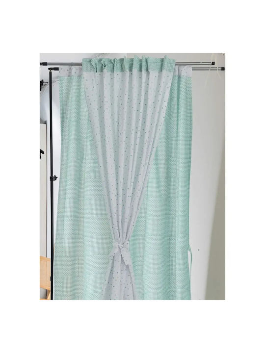 Palamaiki Curtain with Tab Top Bb101 Turquoise 170x270cm