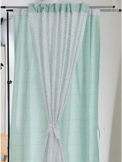 Palamaiki Curtain with Tab Top Bb101 Turquoise 170x270cm