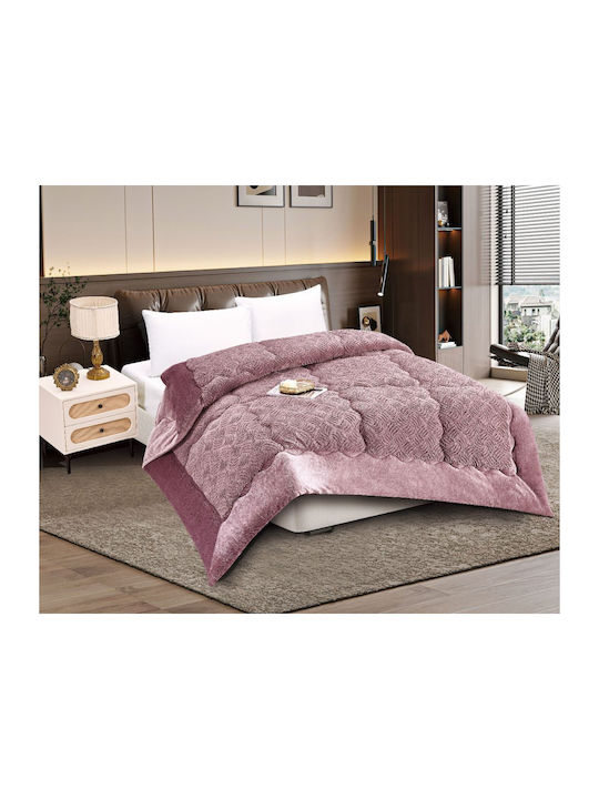 Silk Fashion Duvet Cover Queen 240x260cm Plush Rust Red 240 GSMGsm