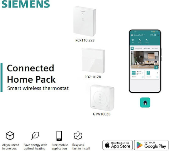 Siemens Smart Digital Thermostat with Touch Screen και Wi-Fi