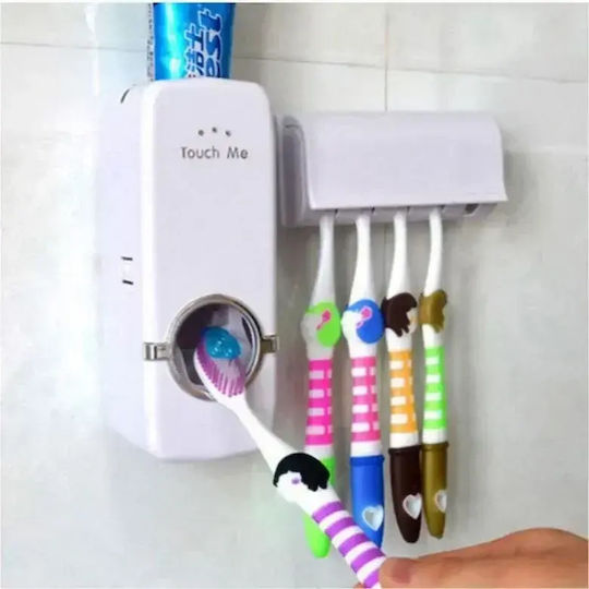 Plastic Wall Μounted Toothbrush Holder White