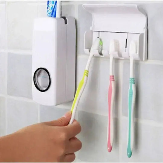 Plastic Wall Μounted Toothbrush Holder White