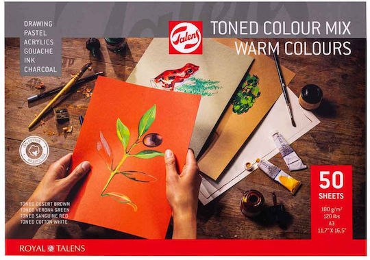 Toned Warm Mix Drawing Pad Talens A3 29.7x42 Cm