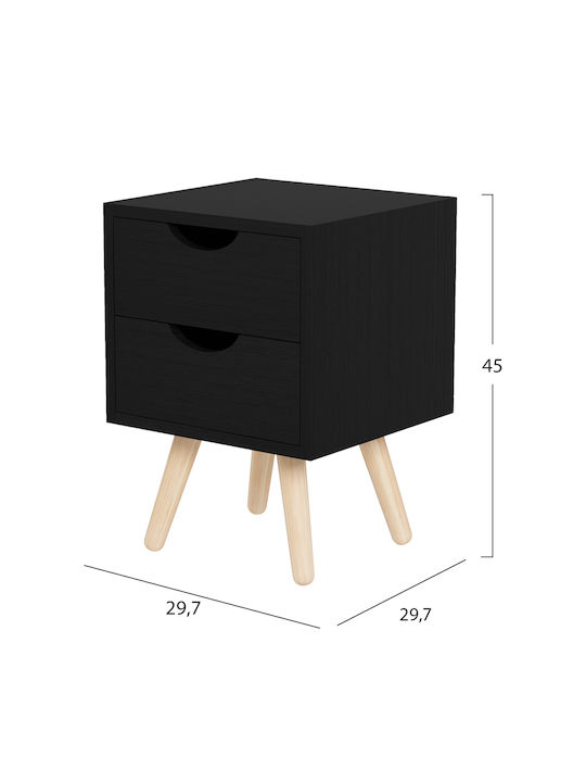 Wooden Brown Bedside Table 29.7x29.7x45cm