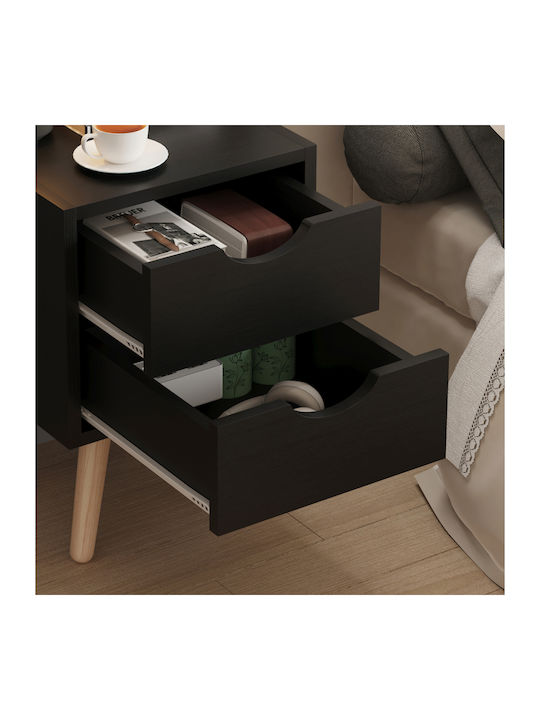 Wooden Brown Bedside Table 29.7x29.7x45cm