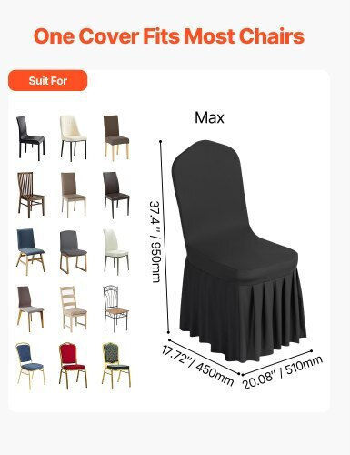 Vevor Husă Elastică Scaun Black 30buc YTHS30PCSZKHCKBQT001V0
