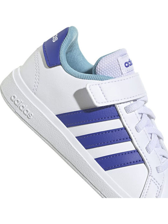 GRAND COURT 2.0 EL K Kids Sneakers with Hook & Loop Closure Cloud White / Lucid Blue / Preloved Blue