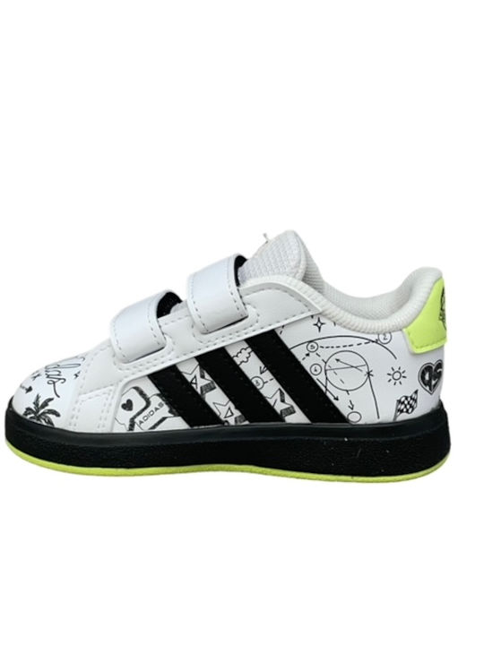Grand Court GRAND COURT 2.0 Kids Sneakers with Scratch Cloud White / Core Black / Pulse Lime