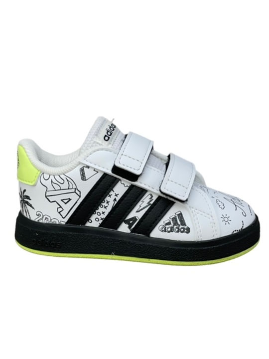 Grand Court GRAND COURT 2.0 Kids Sneakers with Scratch Cloud White / Core Black / Pulse Lime