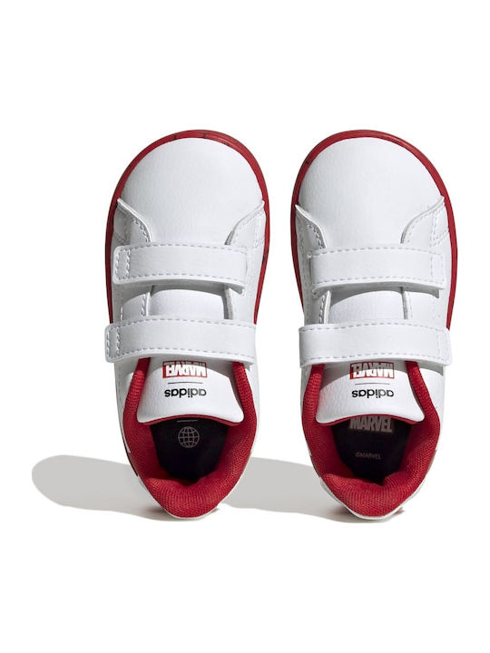 Marvel Advantage Hook Loop Παιδικά Sneakers με Σκρατς Λευκά