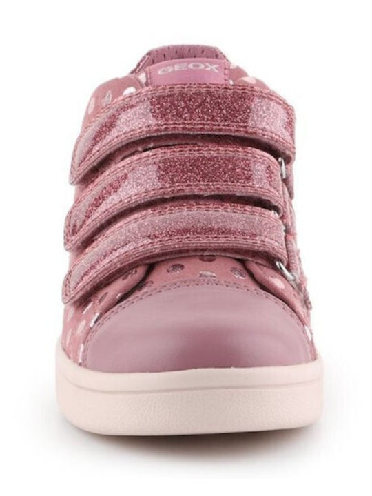 J Djrock Kids Sneakers High Anatomic with Scratch Pink