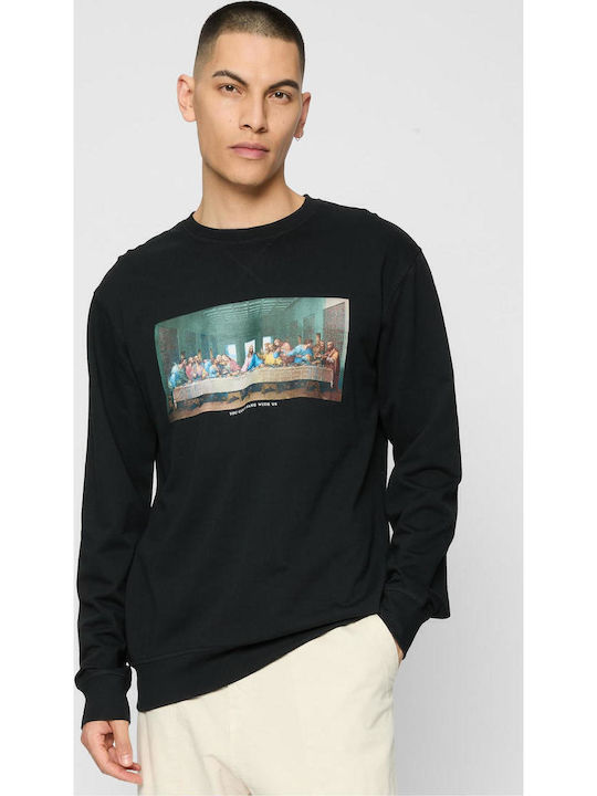Crewneck Langarmbluse Schwarz