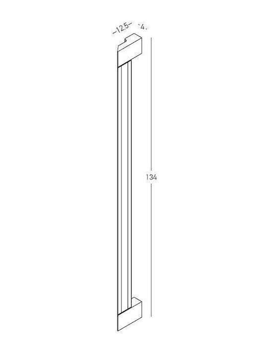 Zambelis Lights Wall-Mounted Linear LED Light with Warm White Light 4x12.5cm