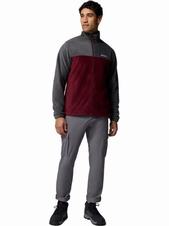 Steens Mountain Full Men's Fleece Cardigan Burgundy