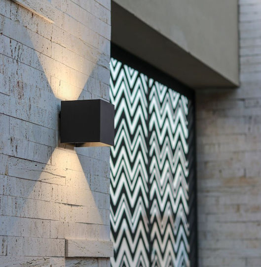Viokef Greg Modern Leuchte Wand mit Integrierter LED und Warmweißes Licht Schwarz 10x10x10cm