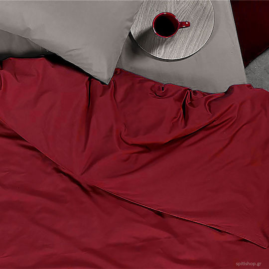 Nef-Nef Homeware Duvet Cover Cotton Queen 230x240 Basic 22 Bordo