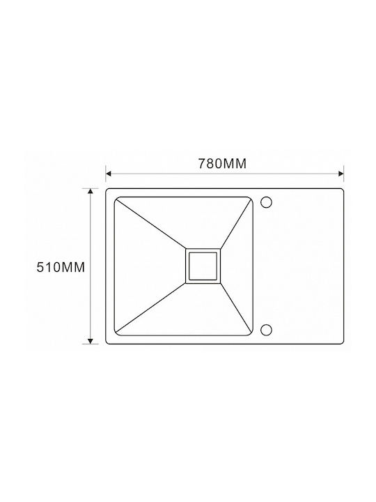Inter Ceramic Ένθετος Νεροχύτης Inox Μ78xΠ51cm Γκρι
