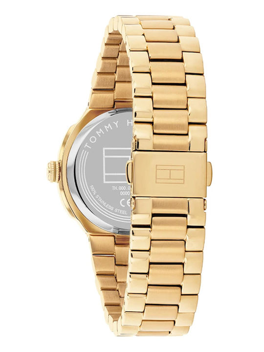 Tommy Hilfiger Γυναικείο Ρολόι 36mm Μπαταρίας με Χρυσό Μεταλλικό Μπρασελέ