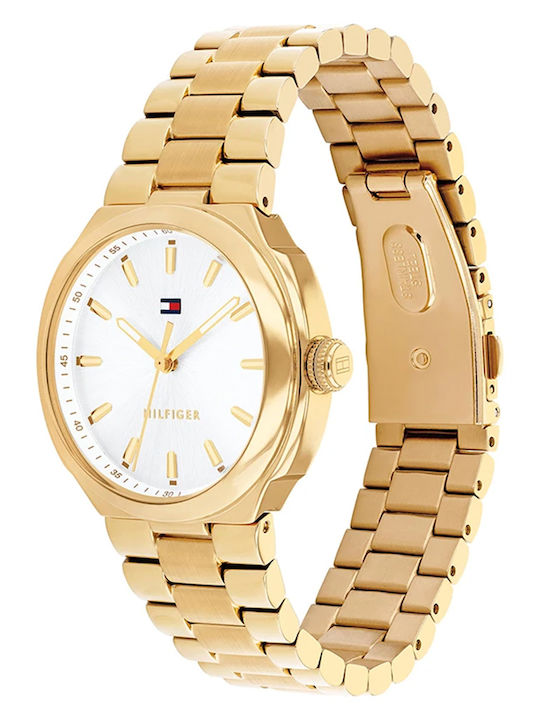Tommy Hilfiger Γυναικείο Ρολόι 36mm Μπαταρίας με Χρυσό Μεταλλικό Μπρασελέ