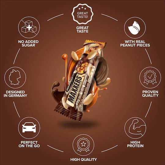 IronMaxx Maxxers Μπάρα Πρωτεΐνης με Γεύση Peanut Caramel 49gr