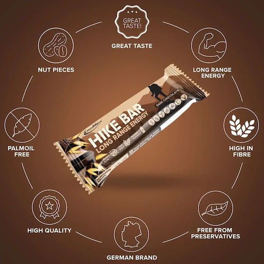 IronMaxx Hike Riegel mit 7.5gr Protein & Geschmack Dunkle Schokolade 60gr