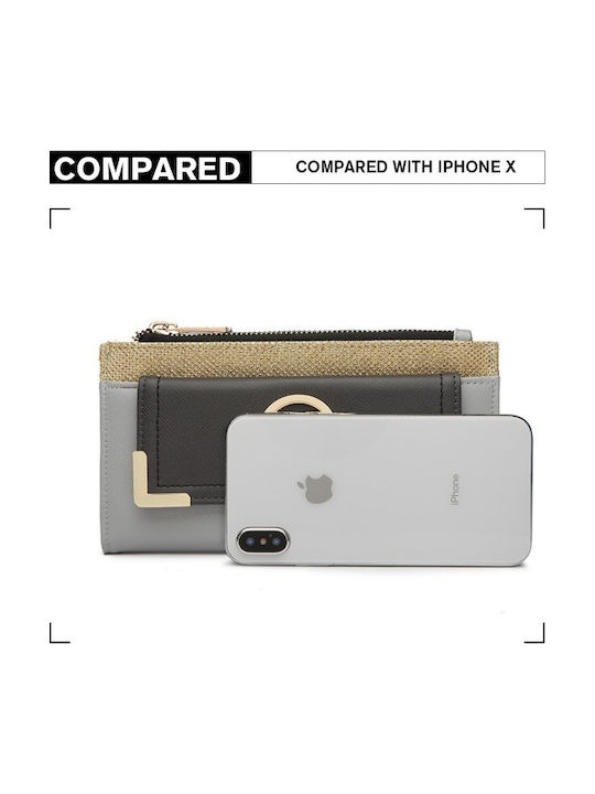 Leather Women's Wallet Classic Gray